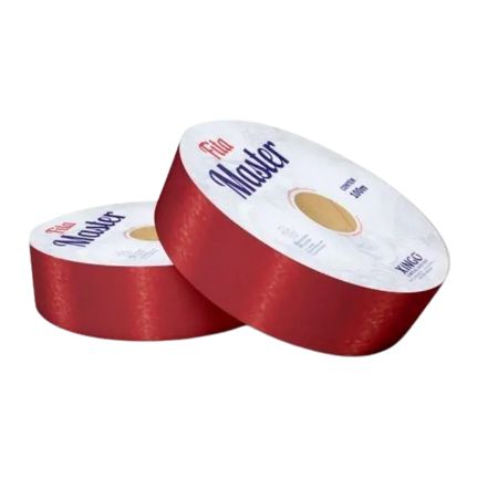 Duas fitas vermelhas empilhadas, fita master.