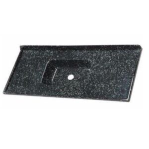 Pia de fibra modelo Ágata com formato retangular medindo aproximadamente 1,40 m de comprimento e 0,50 m de profundidade. Acabamento em cor clara com superfície lisa, ideal para instalação em área de serviço ou lavanderia, com estrutura resistente e leve.